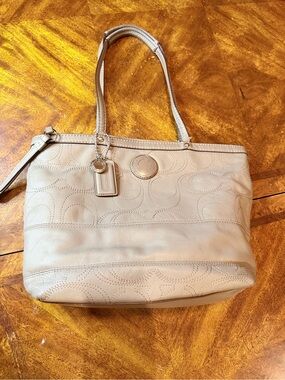 Coach Stitch Outland C signature Bronze Leather Tote
